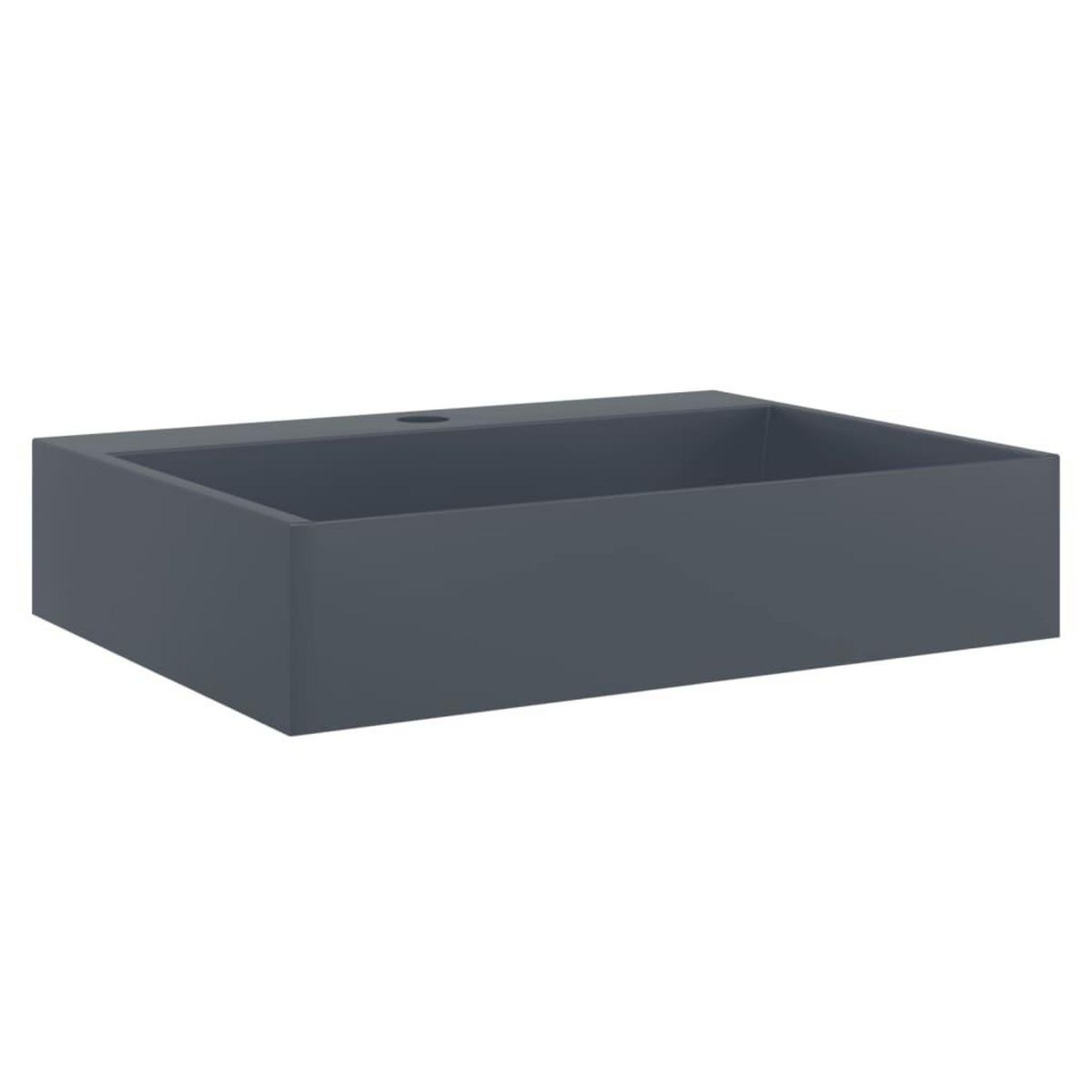 VIDAXL Vasque 50x38x11 cm fonte minerale/marbre anthracite