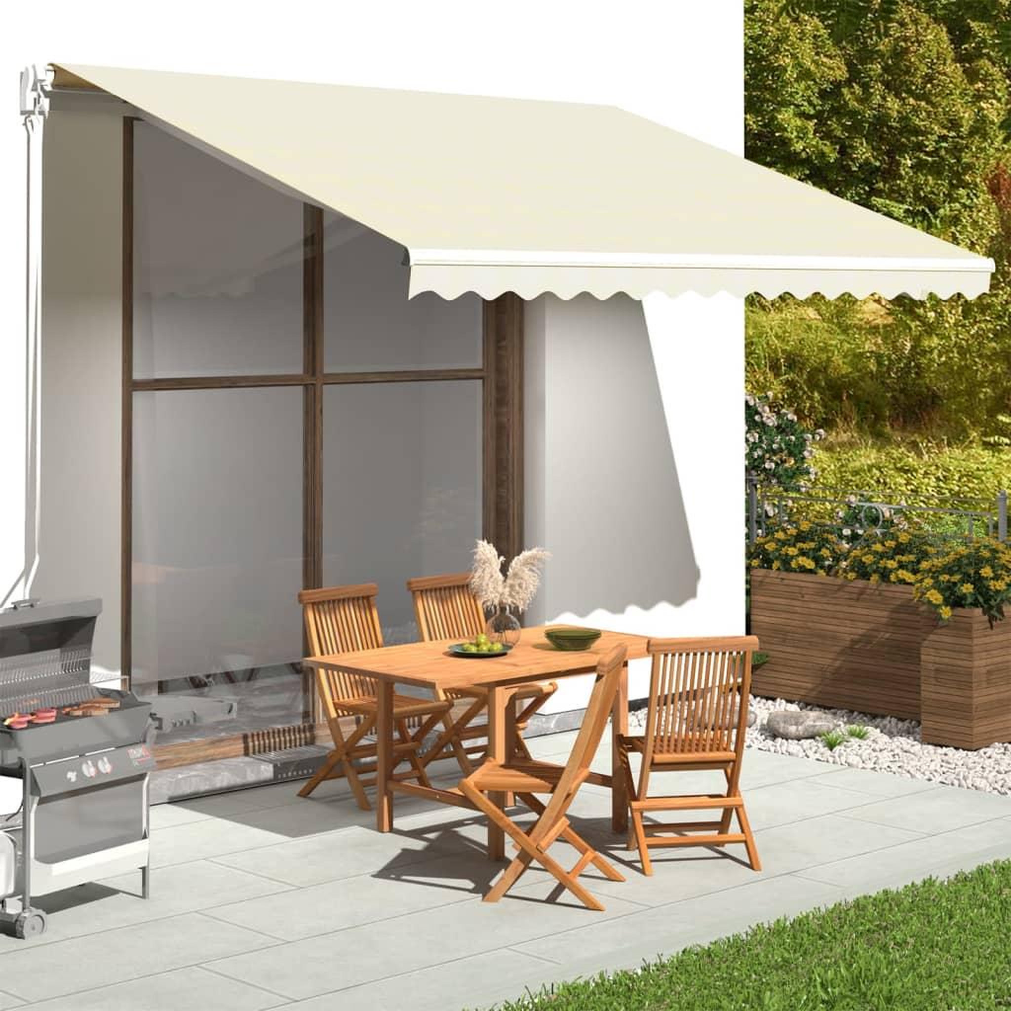 Voir la diapositive 1 : VIDAXL Tissu de remplacement pour auvent Creme 4x3,5 m
