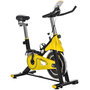 Voir la diapositive 1 : HOMCOM Vélo d'appartement vélo biking cardio écran LCD multifonctions selle guidon réglables acier noir jaune