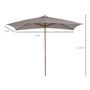 Voir la diapositive 3 : OUTSUNNY Parasol droit rectangulaire de jardin grande taille dim. 3L x 2l x 2,5H m gris