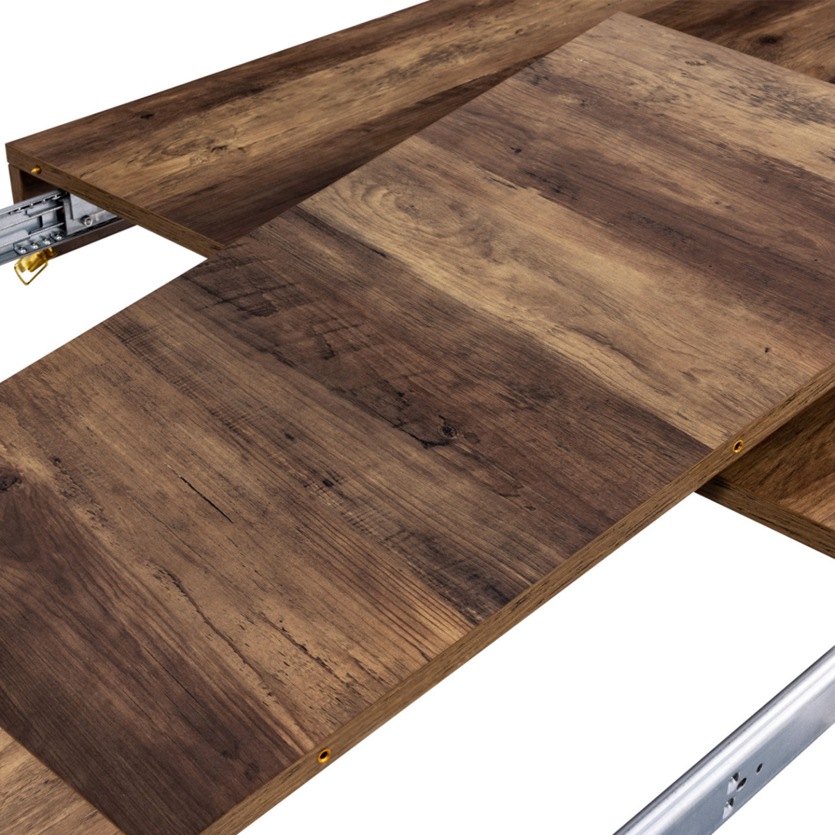 ID MARKET Table à manger extensible rectangle AUSTRIA 8-12 personnes bois pied épingle noir 200-240 cm