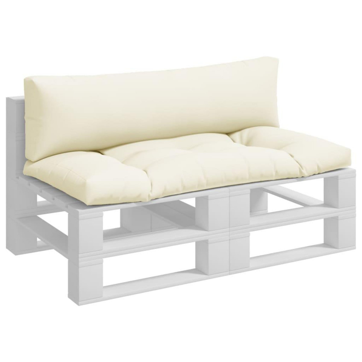 VIDAXL Coussins de palette lot de 2 creme tissu