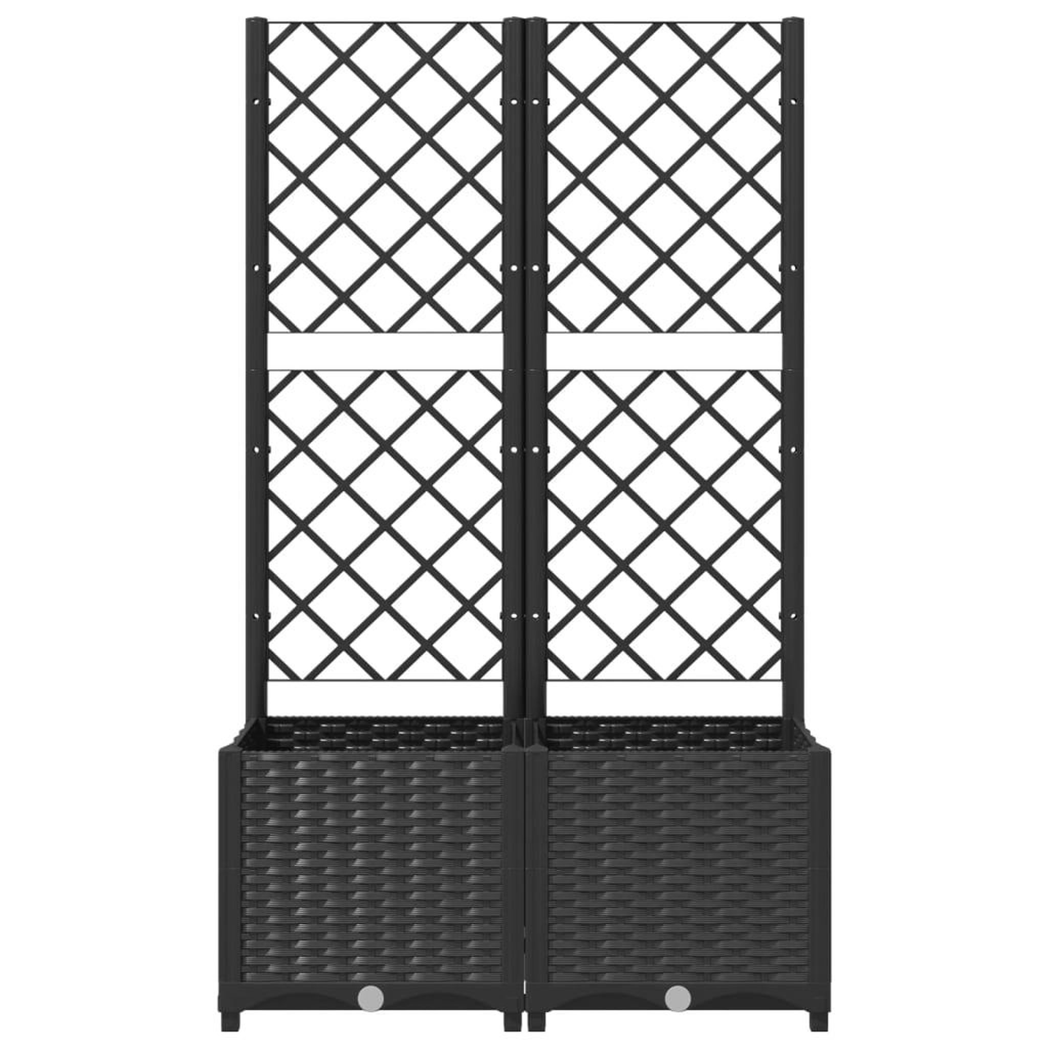 Voir la diapositive 4 : VIDAXL Jardiniere avec treillis Noir 80x40x136 cm PP
