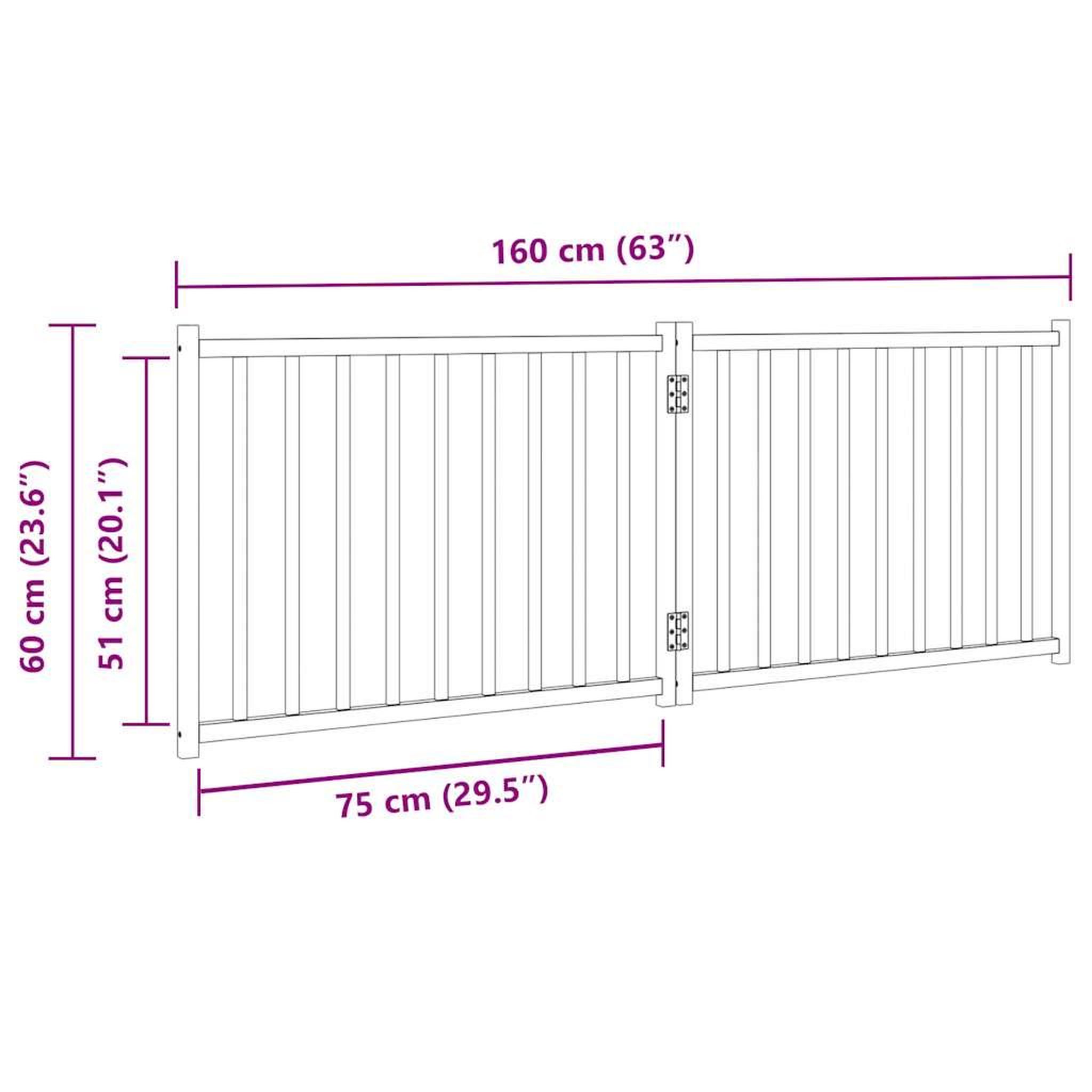 Voir la diapositive 6 : VIDAXL Barriere pour chien pliable 2 panneaux 160 cm bois sapin massif