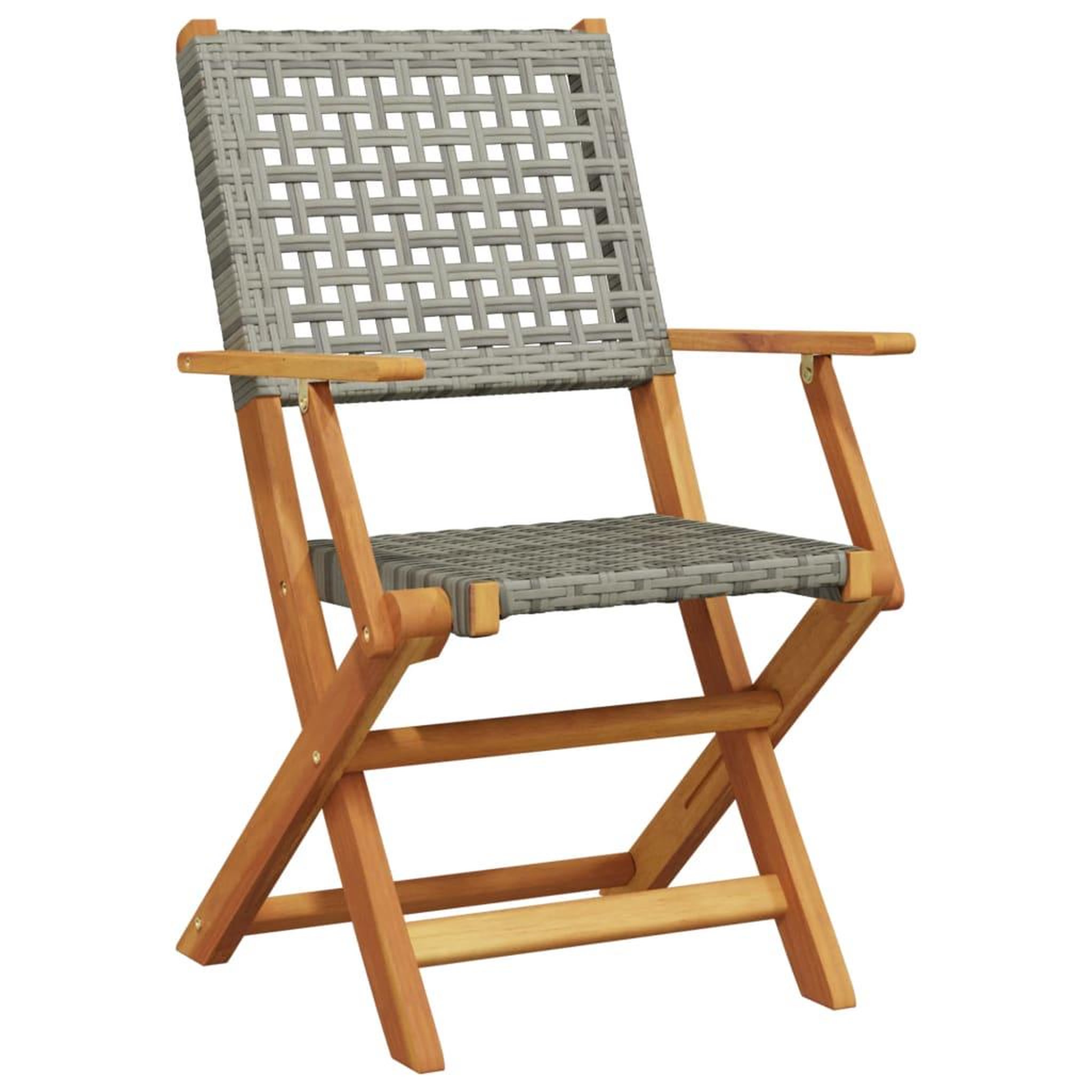 Voir la diapositive 3 : VIDAXL Ensemble de bistro 3 pcs gris resine tressee et bois massif