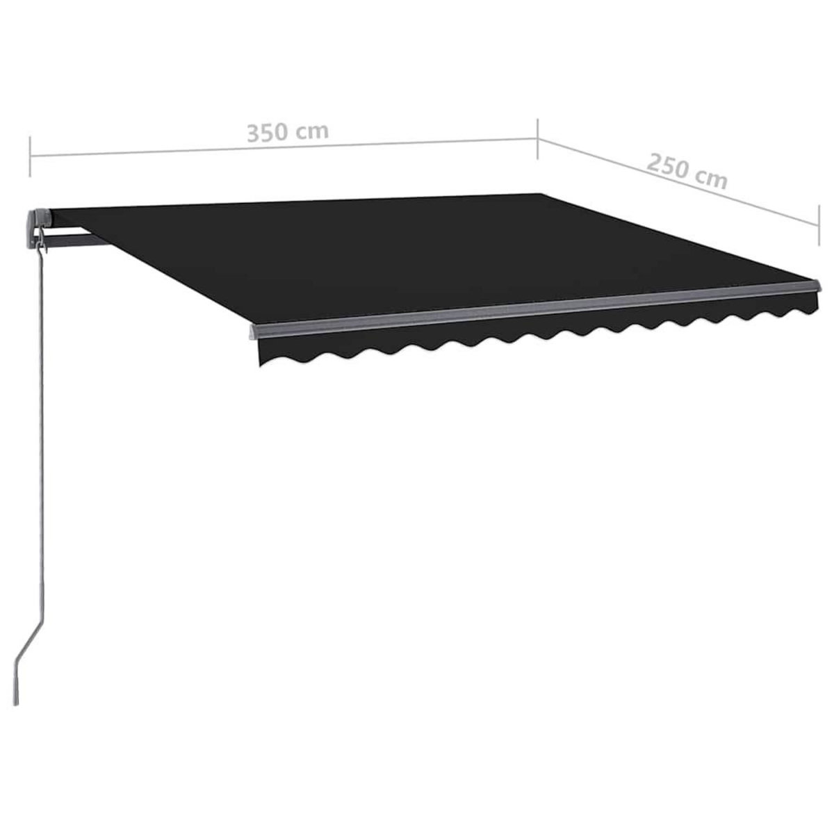 VIDAXL Auvent automatique capteur de vent et LED 350x250 cm Anthracite