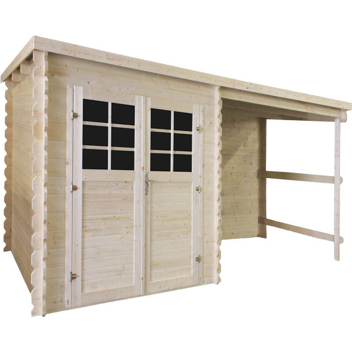 Habitat et Jardin Abri de jardin en bois avec auvent  Montval  - 14 m² - 28 mm