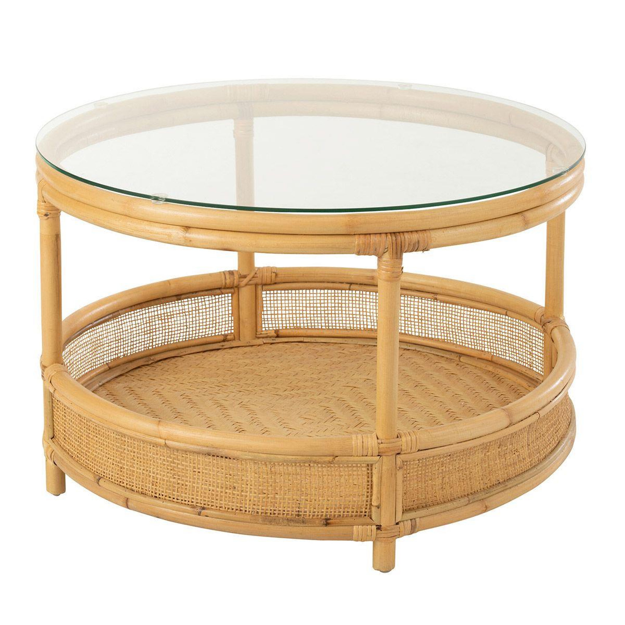 J-LINE Table basse en rotin  jovelyne  70cm naturel