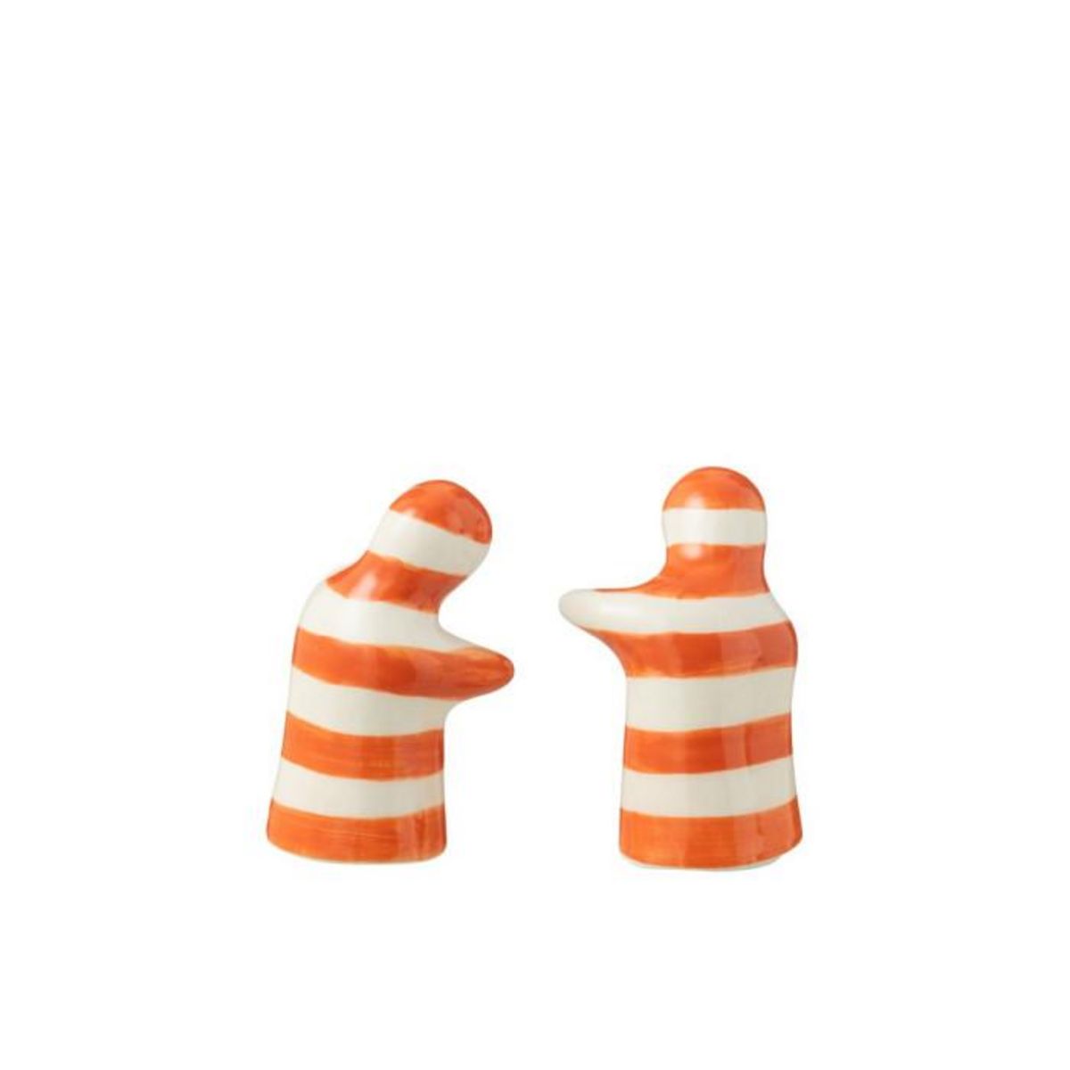 Paris Prix Salière & Poivrière en Céramique  Granada Rayure  8cm Orange