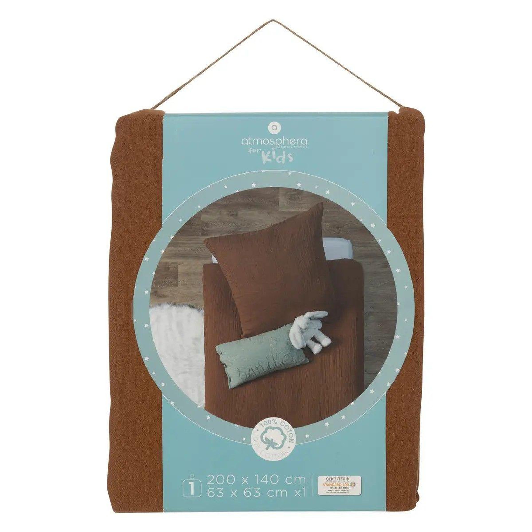 Voir la diapositive 3 : Atmosphera Kids Parure de Lit 2 Pièces  Lili  140x200cm Marron