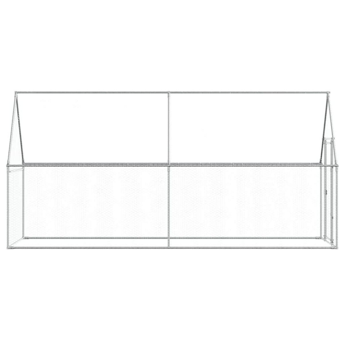 VIDAXL Cage pour poules argente 400x100x190 cm acier galvanise