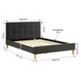 Voir la diapositive 3 : HomeStyle4U Lit double tete de lit velours 140x200 gris