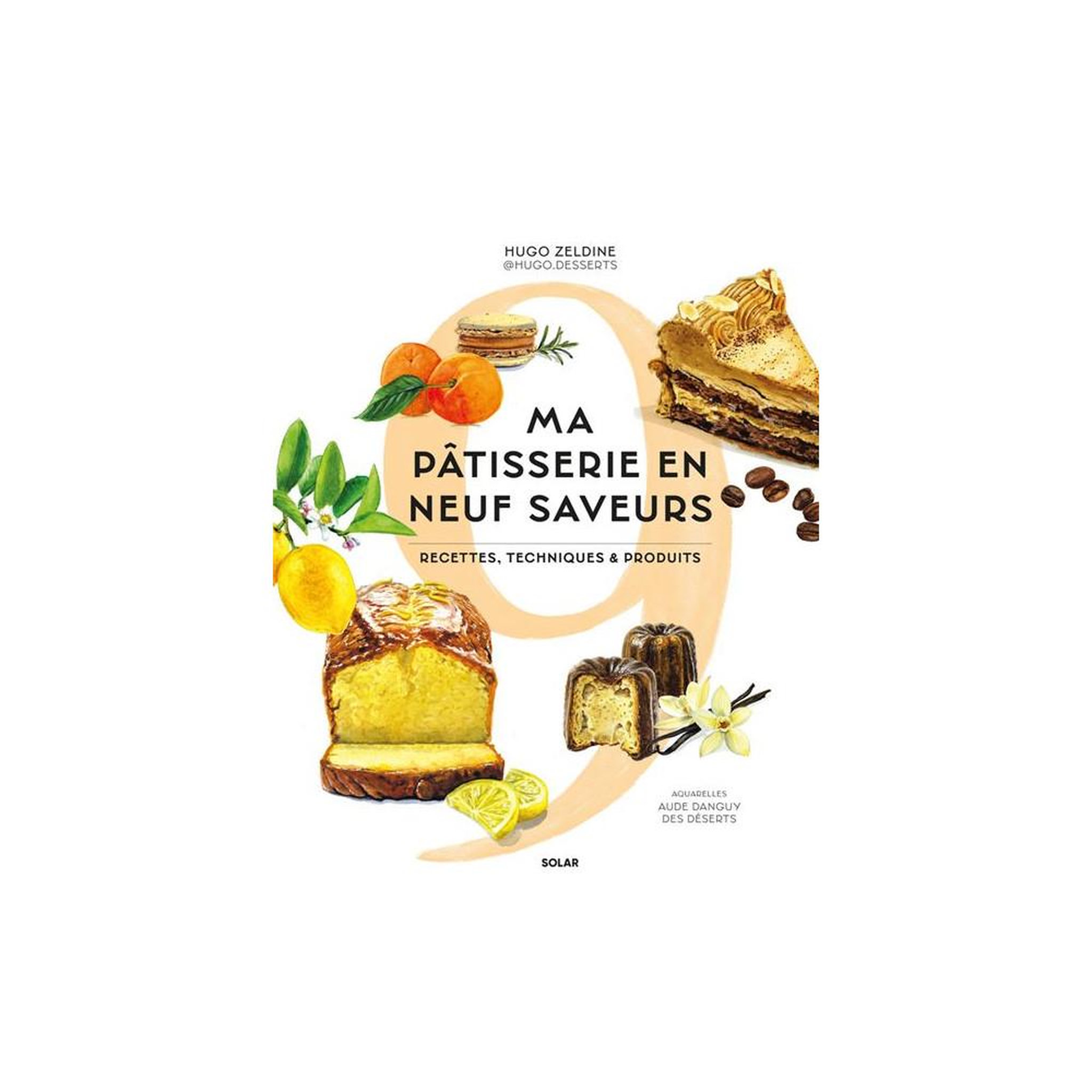 SOLAR EDITIONS Livre de pâtisserie Ma Pâtisserie en 9 saveurs par Hugo Zeldine, recettes illustrées, techniques et 60 recettes