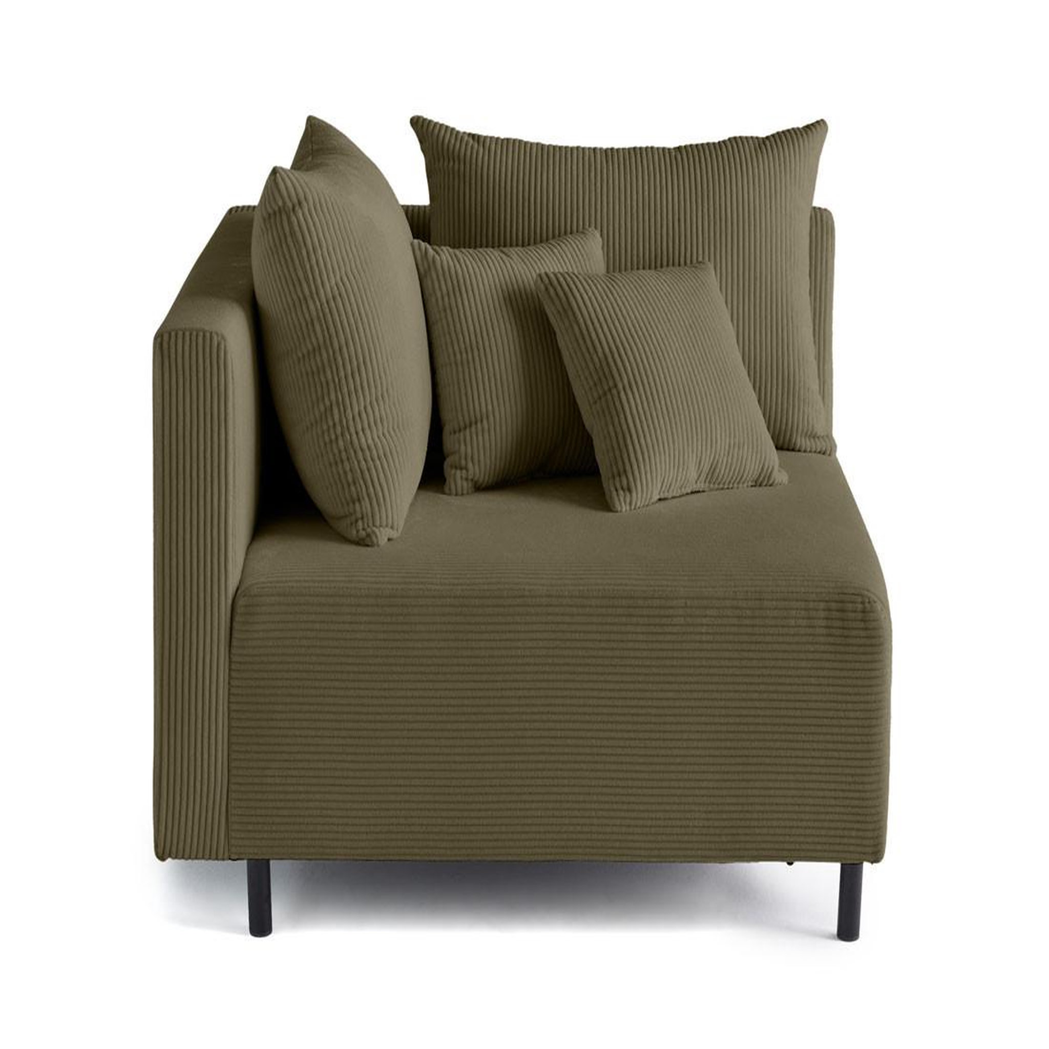 Voir la diapositive 3 : LISA DESIGN Edinburg - module d'assise d'angle gauche - en velours côtelé
