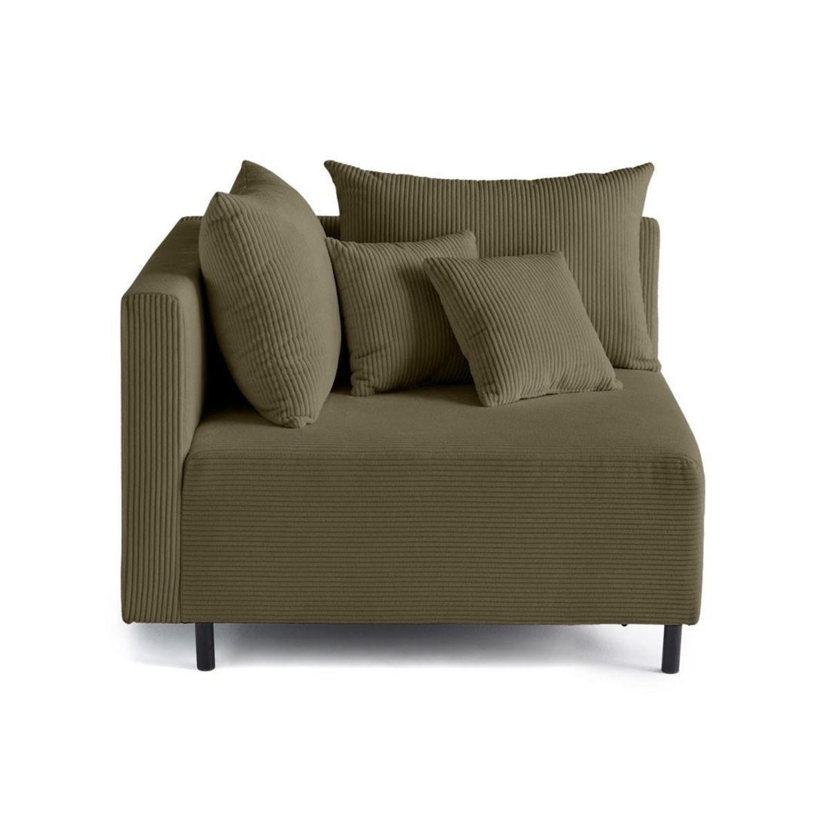 LISA DESIGN Edinburg - module d'assise d'angle gauche - en velours côtelé