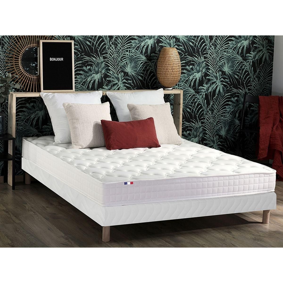 Ensemble Matelas accueil mémoire de forme + Sommier 140 x 190 cm MAM AZUR