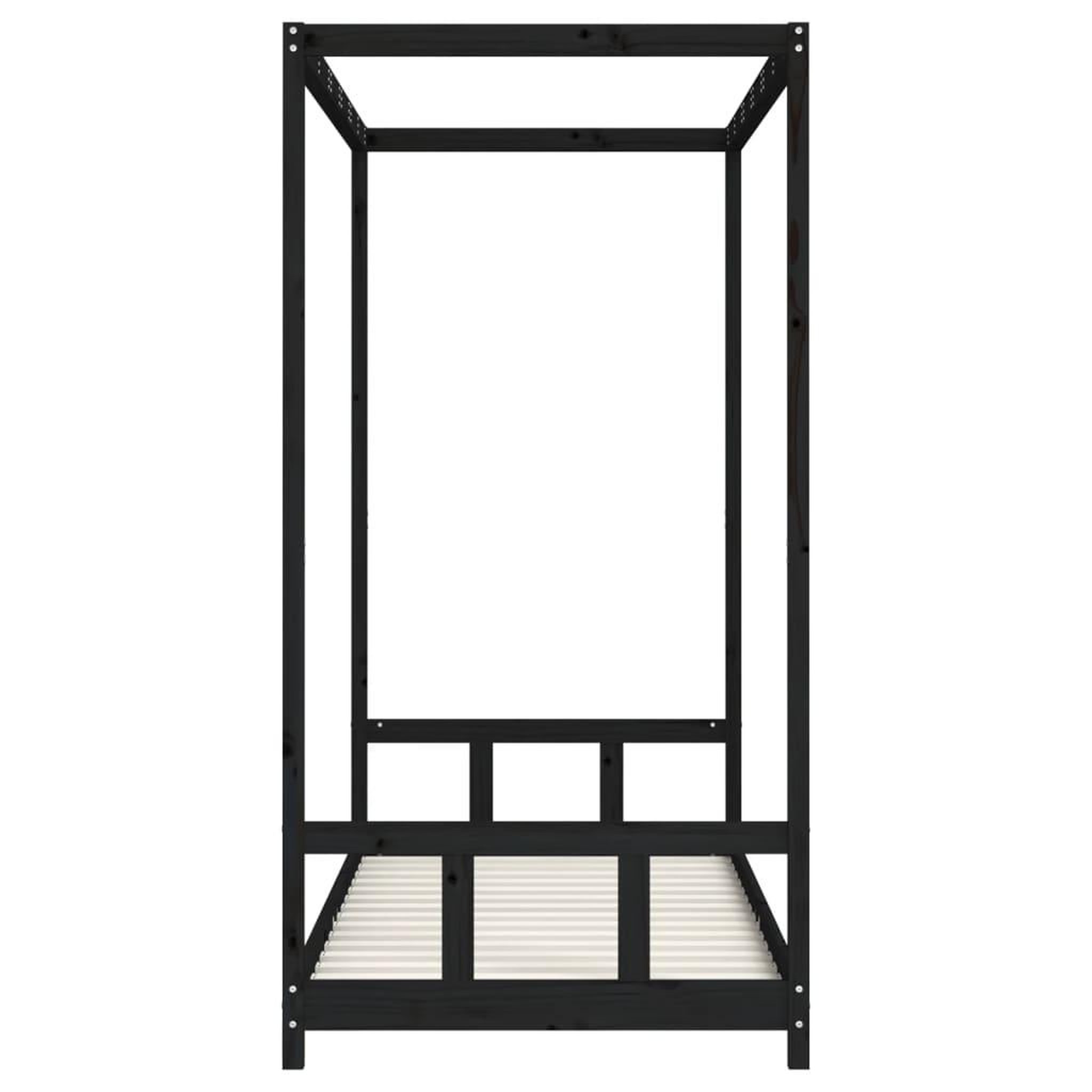 Voir la diapositive 5 : VIDAXL Cadre de lit pour enfants noir 90x200 cm bois de pin massif