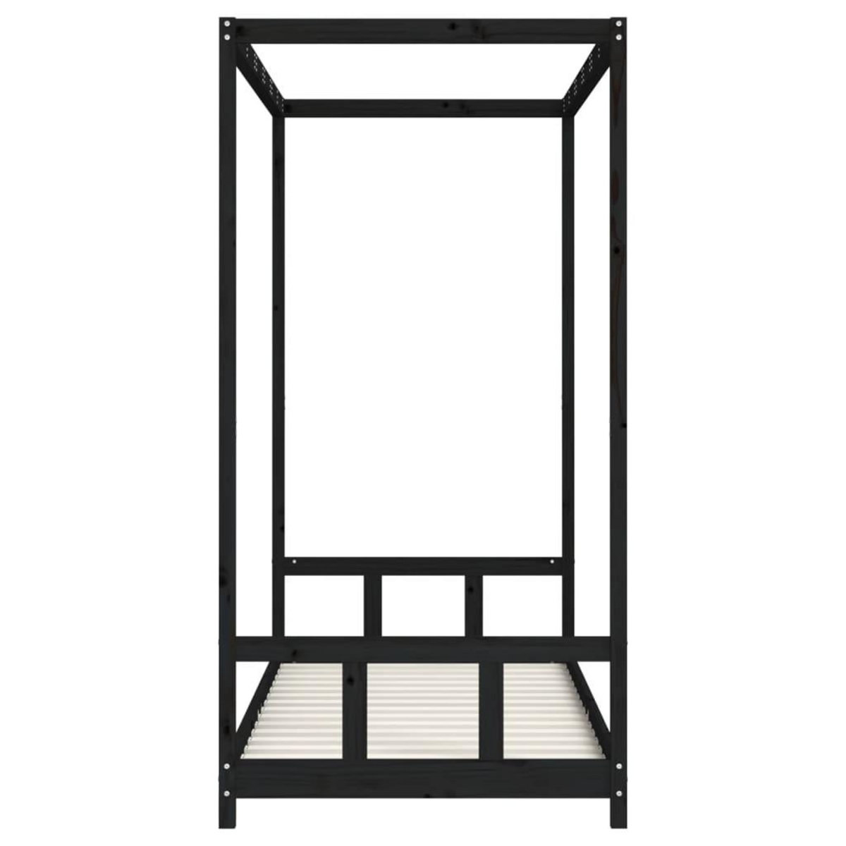 VIDAXL Cadre de lit pour enfants noir 90x200 cm bois de pin massif