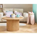 LISA DESIGN Oliva - table basse ronde - effet bois - 80 cm. Coloris disponibles : Marron