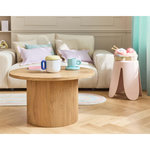 LISA DESIGN Oliva - table basse ronde - effet bois - 80 cm. Coloris disponibles : Marron