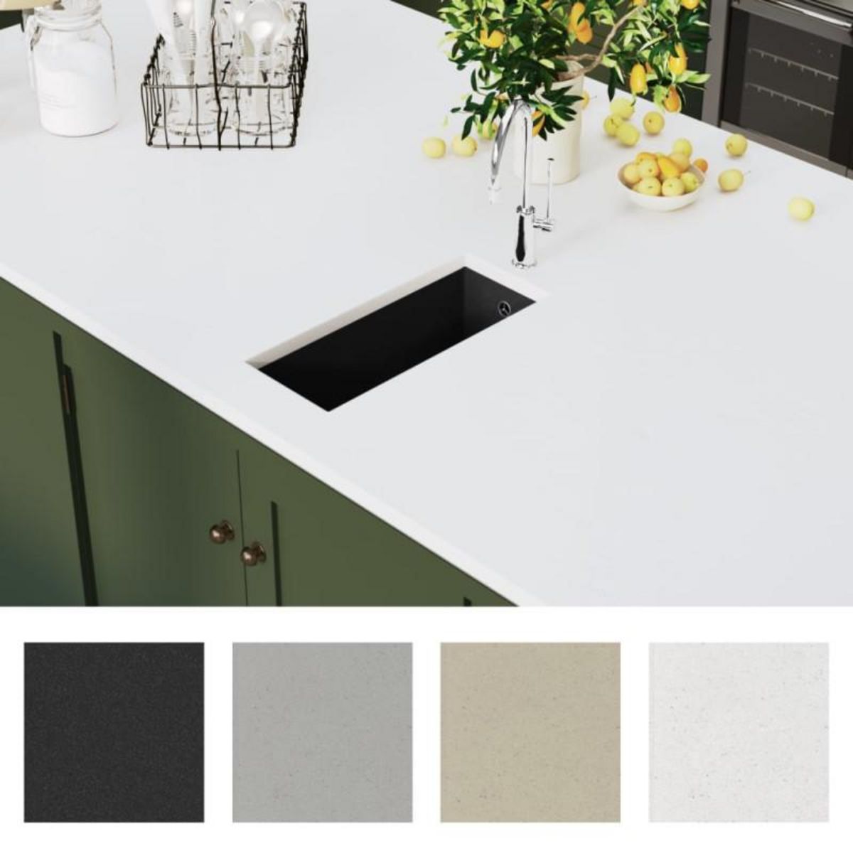 VIDAXL Évier de cuisine avec trou de trop plein Noir Granit