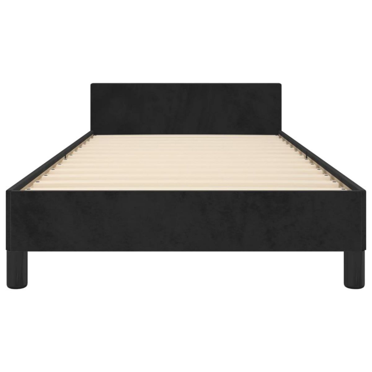 VIDAXL Cadre de lit et tete de lit sans matelas noir 90x190 cm velours