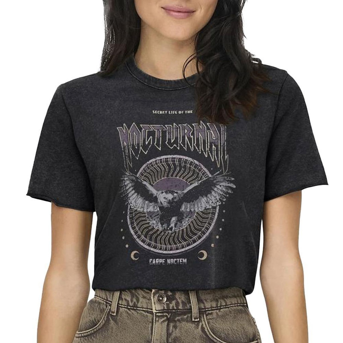 Only T-shirt Noir Femme Only Lucy