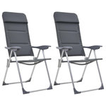 VIDAXL Chaise de camping lot de 2 Gris 58x69x111 cm Aluminium