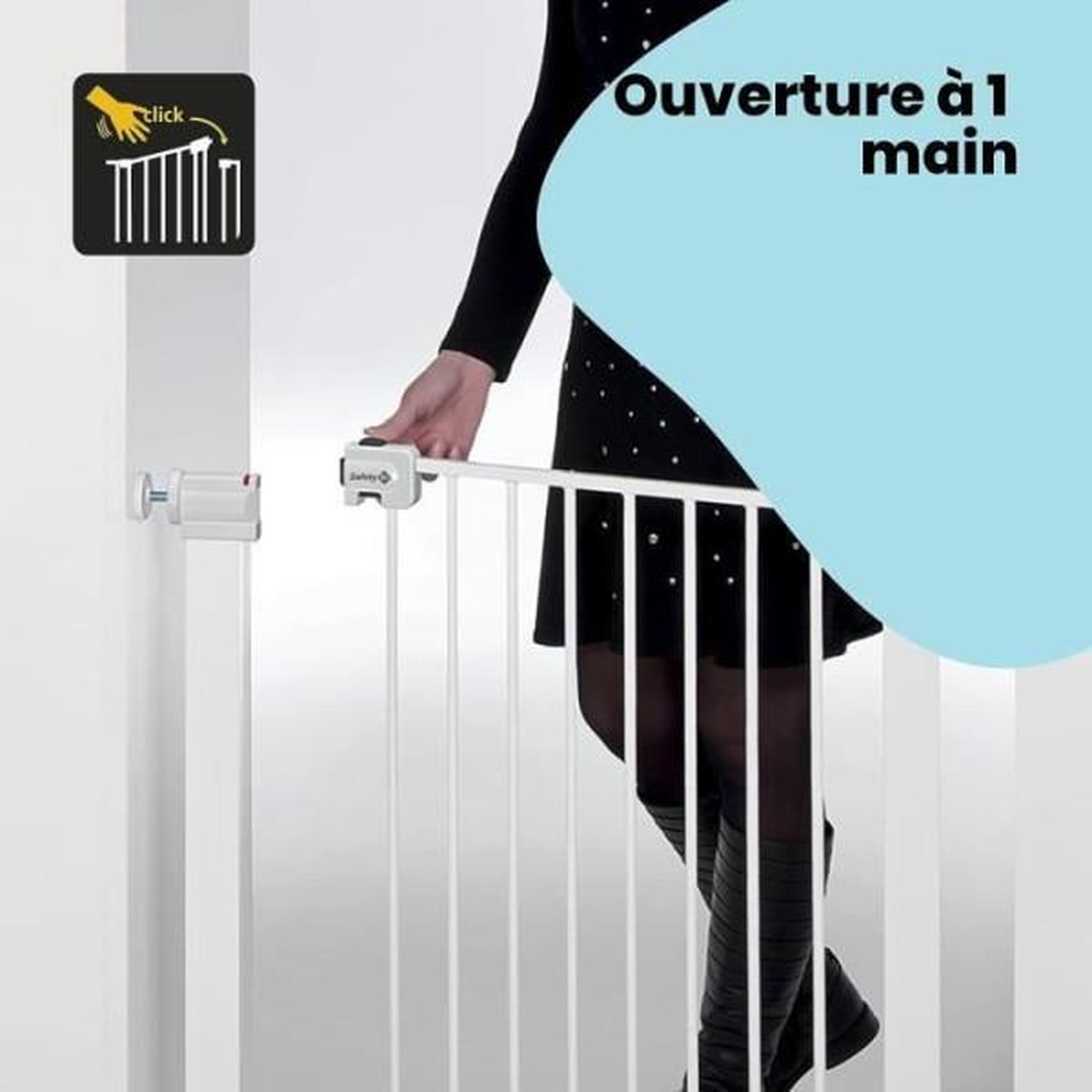 Voir la diapositive 5 : SAFETY 1ST Safety 1st barriere de sécurité enfant easy close - métal - 73 a 80 cm - blanc