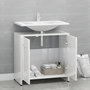 Voir la diapositive 3 : VIDAXL Armoire de salle de bain Blanc brillant Bois d'ingenierie