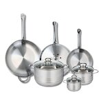 ELO Ensemble de 3 Poêles de cuisson 24, 28 et 32 cm et 3 faitouts 12, 16 et 24 cm Elo Profi Brillant