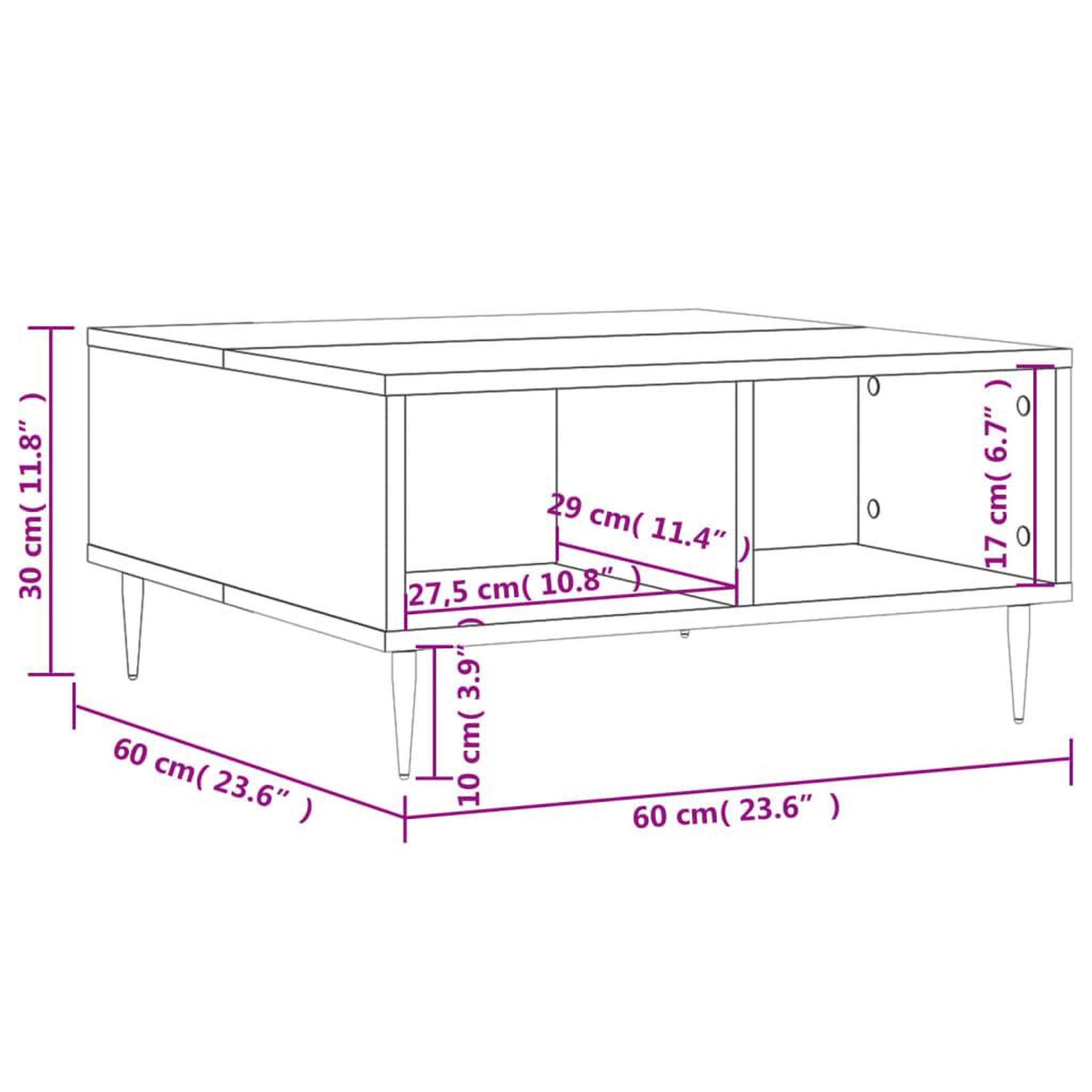 Voir la diapositive 6 : VIDAXL Table basse chene marron 60x60x30 cm bois d'ingenierie