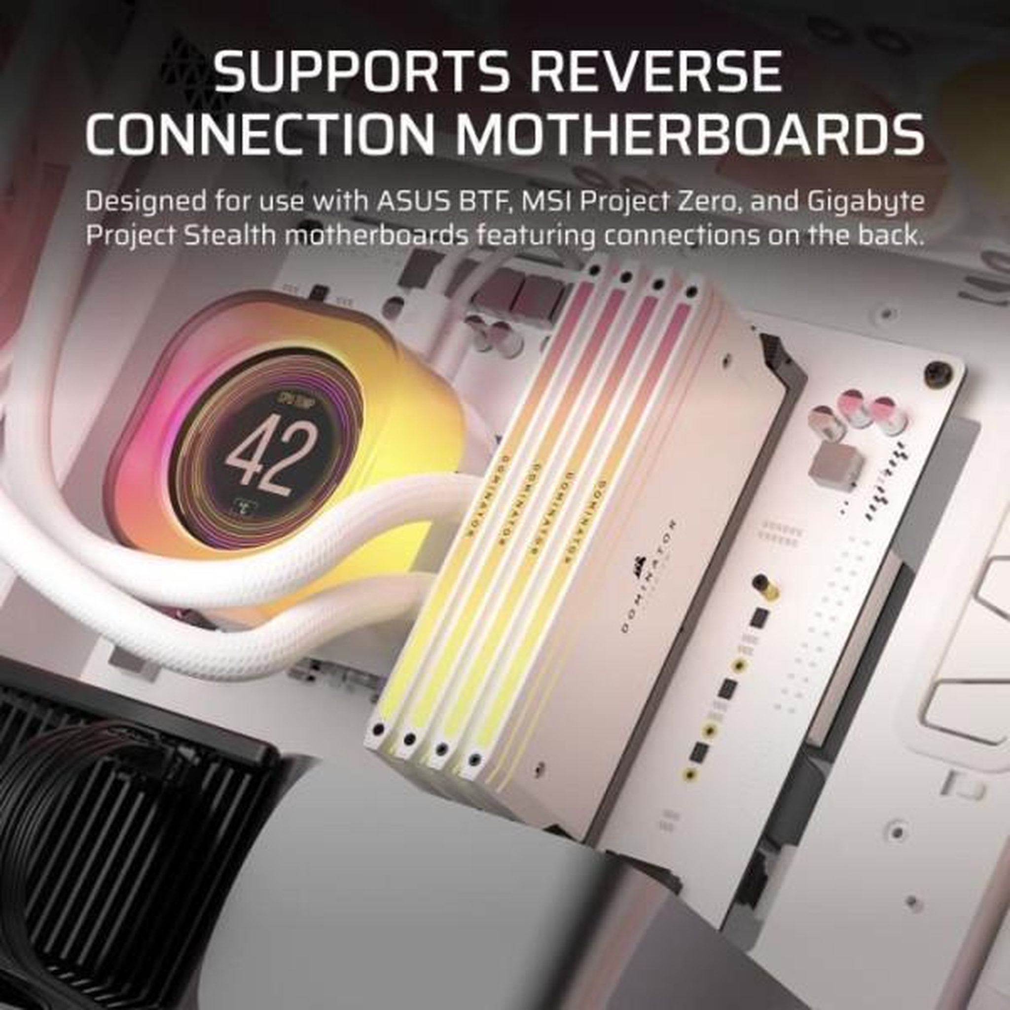 Voir la diapositive 5 : Corsair Boîtier pc atx - corsair - 5000t lx rgb - 3 ventilateurs lx120 rgb - éclairage aurora rgb - blanc