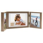 VIDAXL Cadre photo depliable Marron clair 28x18 cm+2x(13x18 cm)