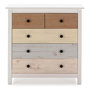 Voir la diapositive 3 : VS VENTA-STOCK Commode 5 tiroirs Magda dans les tiroirs Blanc et Multicolores, 79 cm Longueur