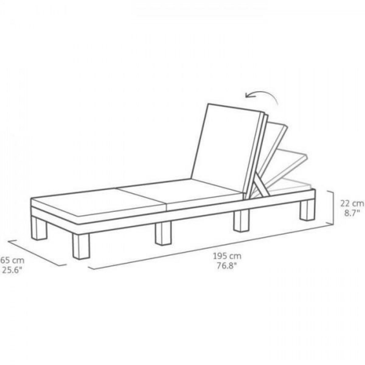 ALLIBERT by KETER Transat Allibert by KETER - Daytona - bain de soleil - résine imitation rotin tressé - marron - dossier réglable