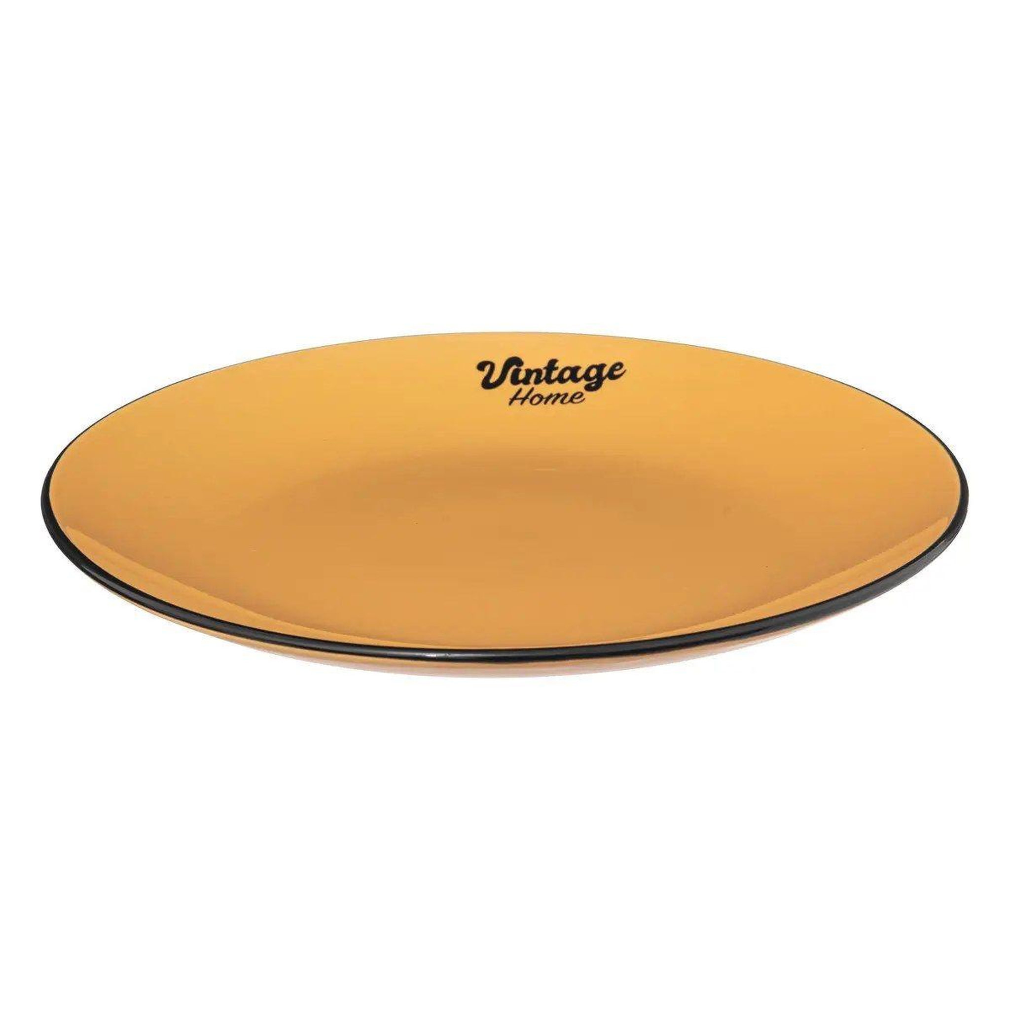 Voir la diapositive 2 : SECRET DE GOURMET Lot de 6 assiettes plates  be vintage  27cm jaune