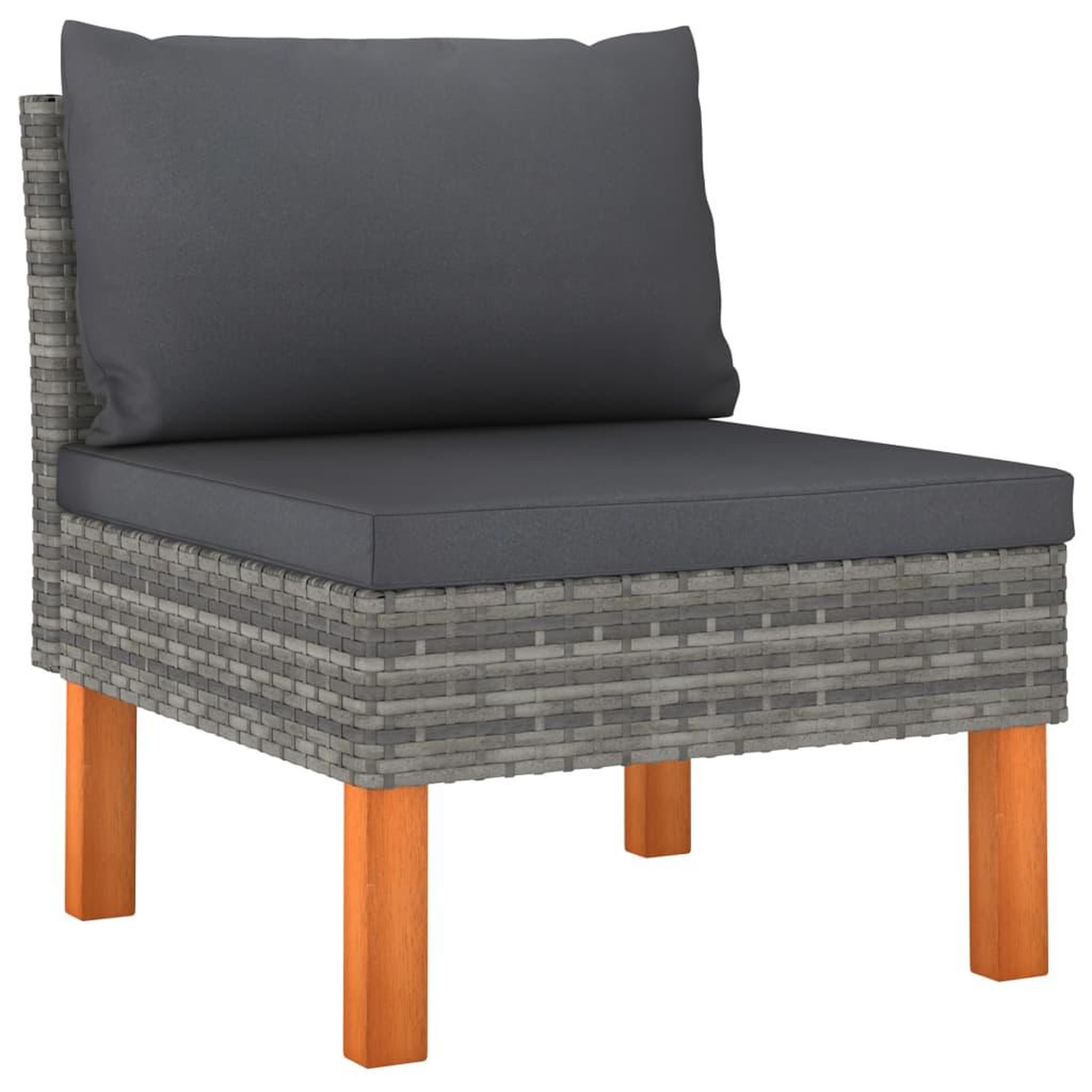 Voir la diapositive 1 : VIDAXL Canape central Resine tressee et bois d'eucalyptus massif