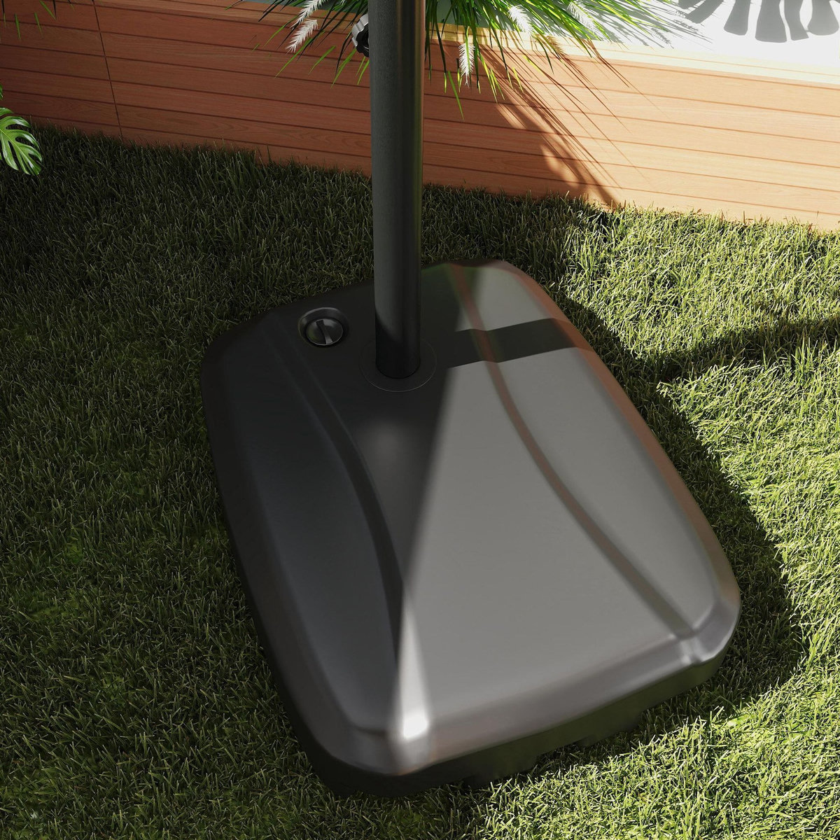 OUTSUNNY Parasol déporté carré double toit polyester gris clair