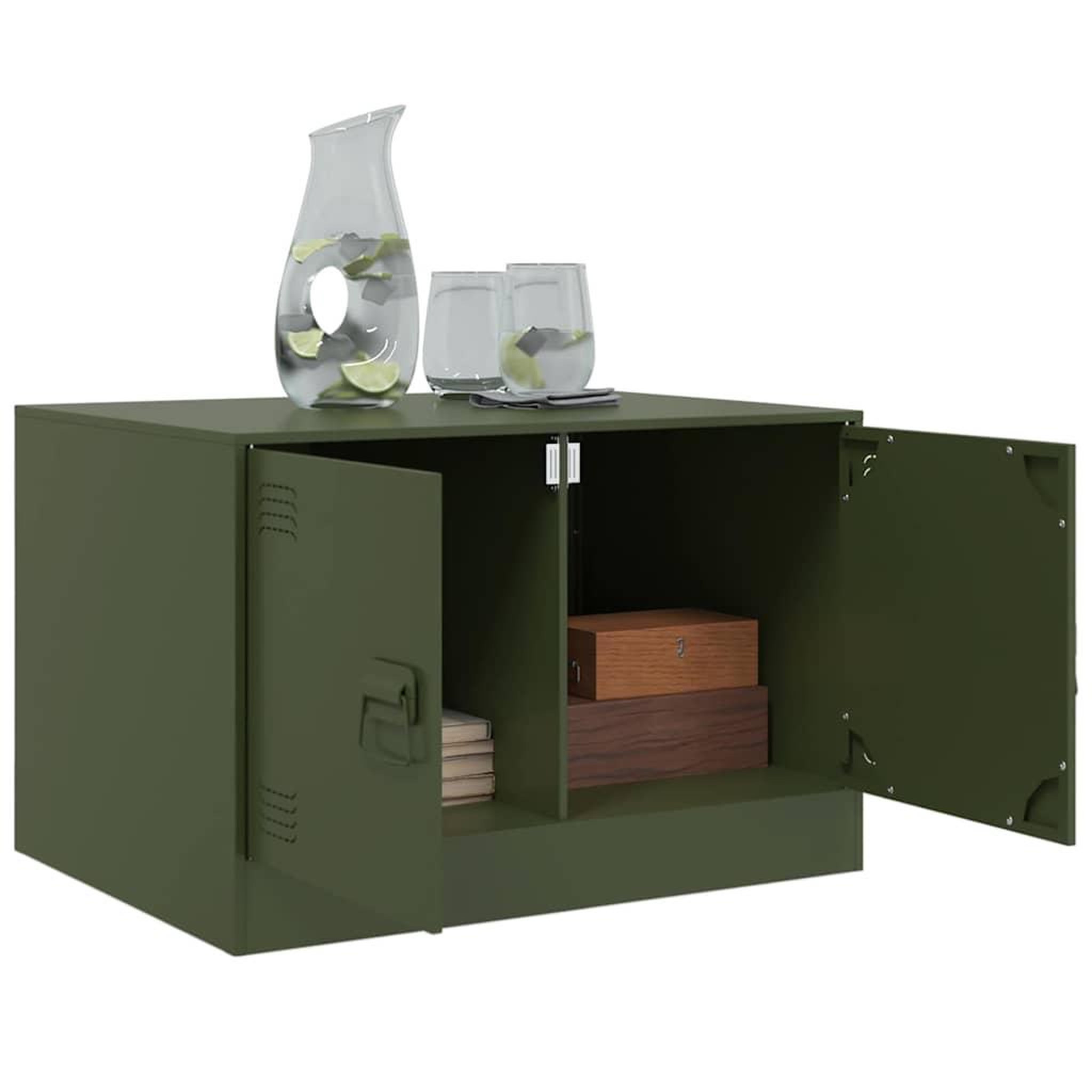 Voir la diapositive 5 : VIDAXL Table basse vert olive 67x50x44 cm acier