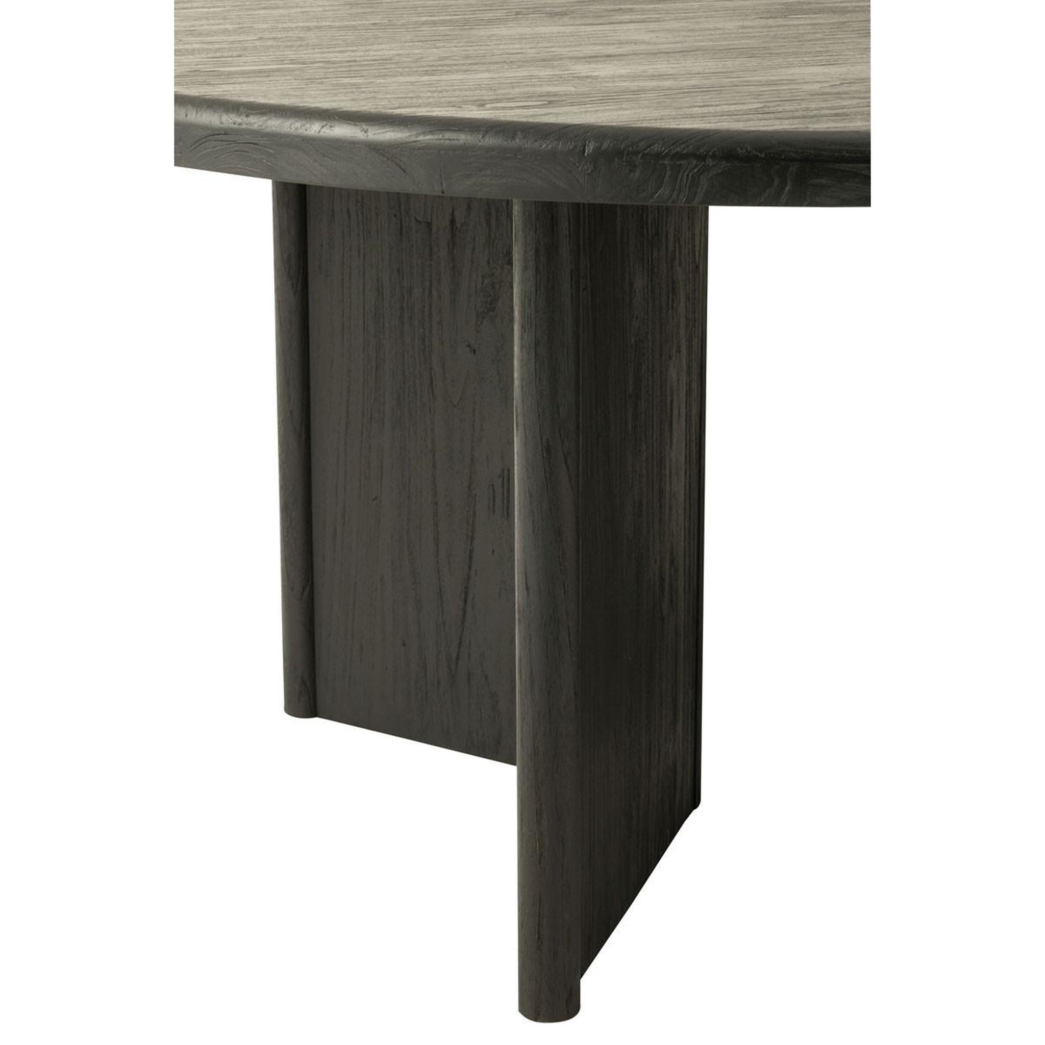 Voir la diapositive 4 : J-LINE Table à manger ronde  teck  150cm noir