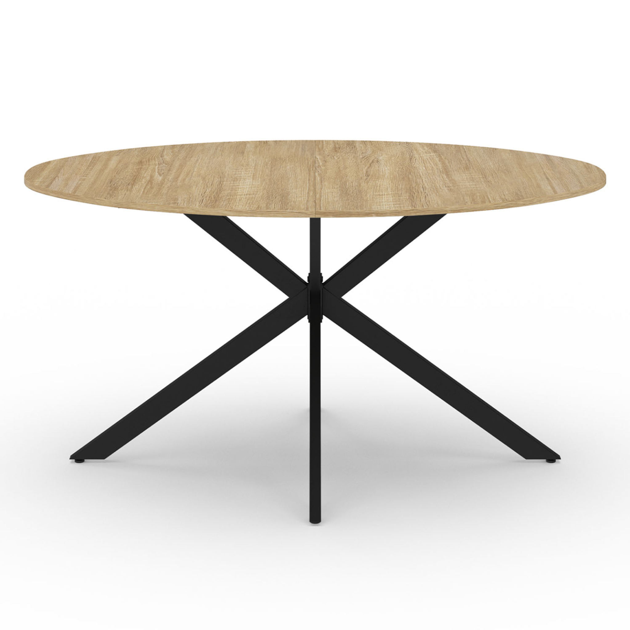 Voir la diapositive 3 : ID MARKET Table à manger ovale alix 8 personnes pied araignée bois et noir 150 cm