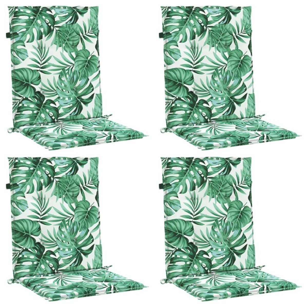 VIDAXL Coussins de chaise a dossier bas lot de 4 modele de feuille