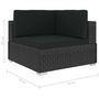 Voir la diapositive 6 : VIDAXL Salon de jardin 3 pcs avec coussins resine tressee noir