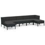 Voir la diapositive 2 : VIDAXL Salon de jardin 7 pcs avec coussins Resine tressee Noir