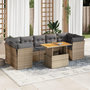 Voir la diapositive 1 : VIDAXL Salon de jardin avec coussins 8 pcs beige resine tressee