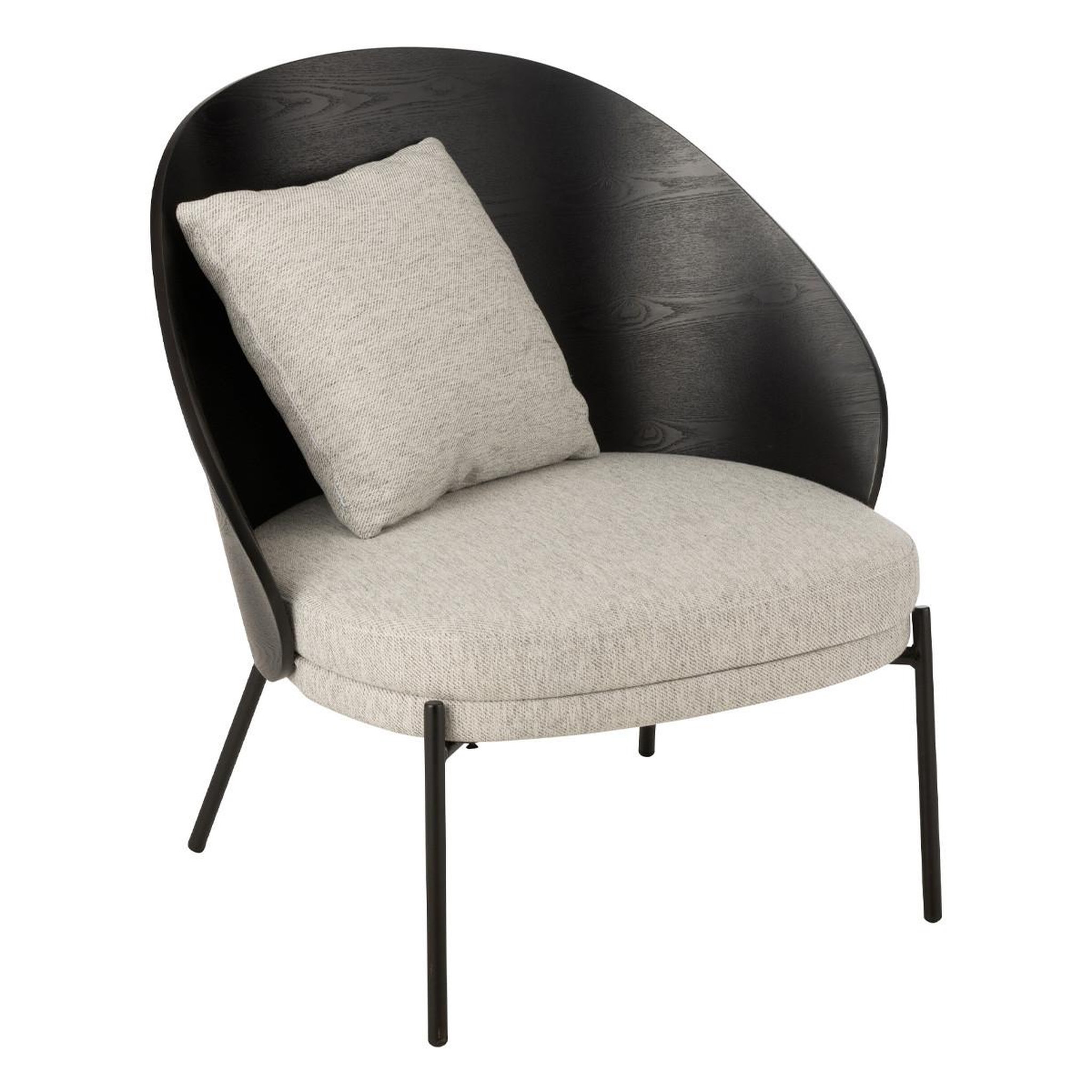 J-LINE Fauteuil lounge design  lone  81cm noir & gris