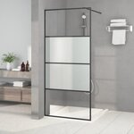 VIDAXL Paroi de douche Noir 90x195 cm Verre ESG demi-depoli