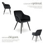 Voir la diapositive 3 : tectake Chaise style scandinave rembourrée aspect velours noir Lot de 6