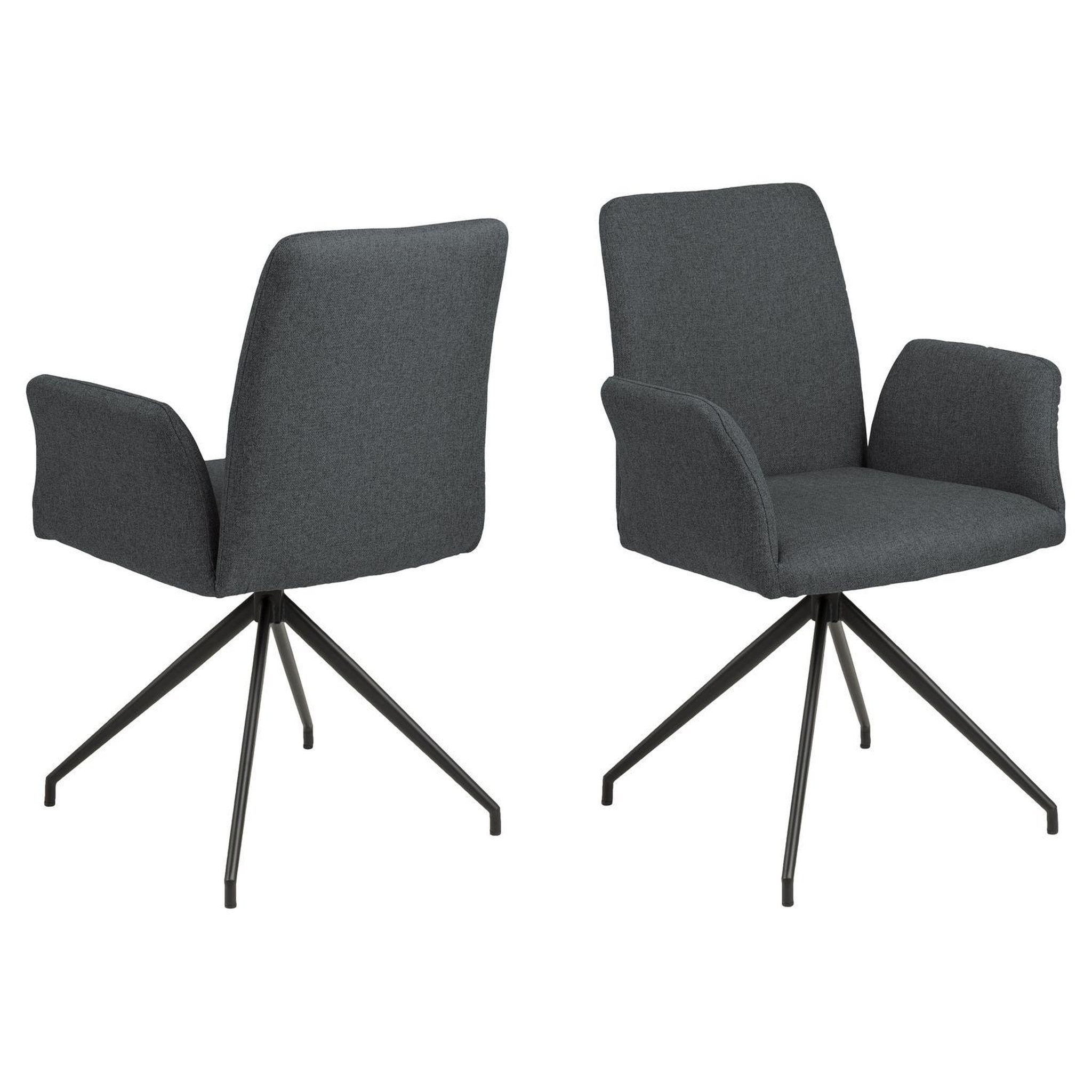 Voir la diapositive 5 : TOILINUX Fauteuil de table lou en tissu - gris foncé